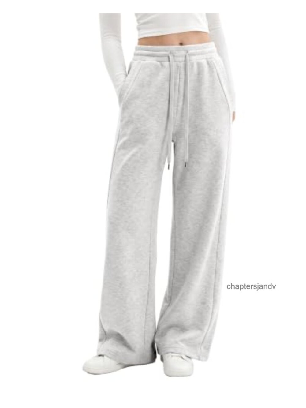 Wide Leg Sweatpants High Waisted Lounge Sweat Pants Drawstring Pockets